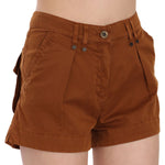 PLEIN SUD Brown Mid Waist Cotton Denim Mini Shorts PAN70250-38