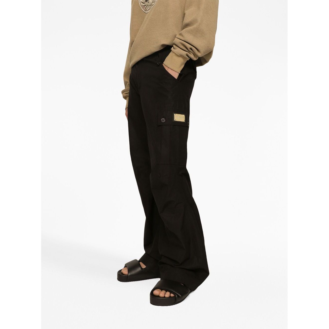 Dolce & Gabbana Cargo With Logo Plaque Trousers