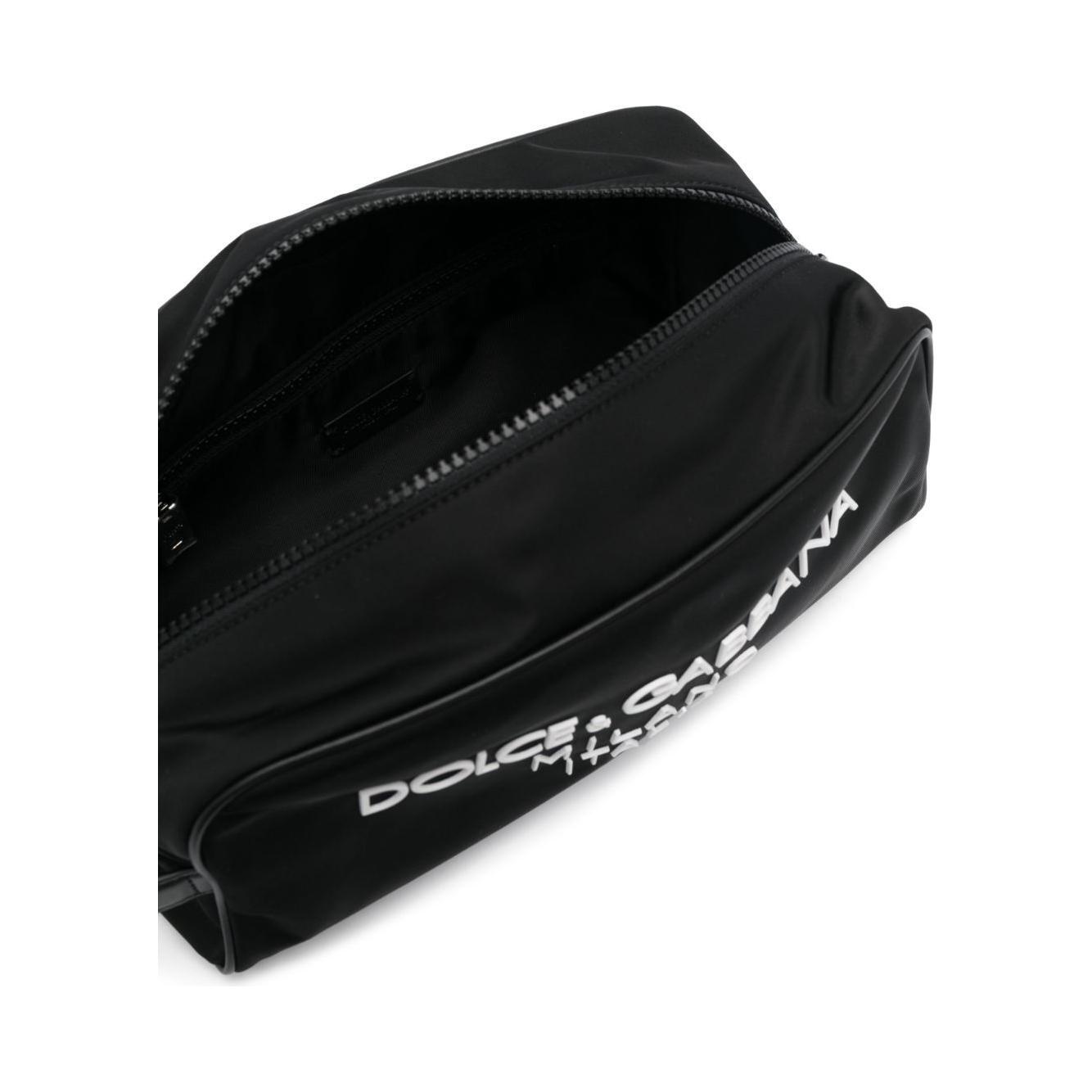 Dolce & Gabbana Nylon toiletry bag with rubberized logo Small Leather Goods