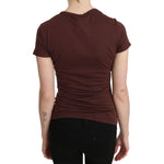 Exte Brown Hearts Printed Round Neck T-shirt Top TSH3419-42
