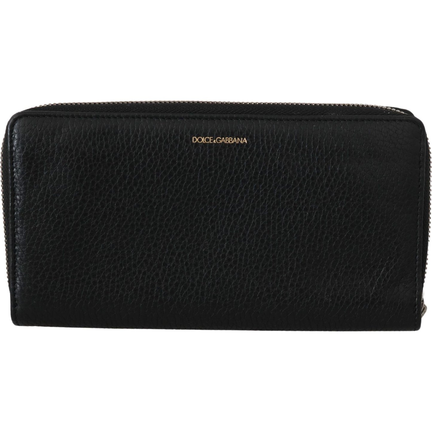 Dolce & Gabbana Black Mens Zipper Continental Purse 100% Leather Wallet VAS9307