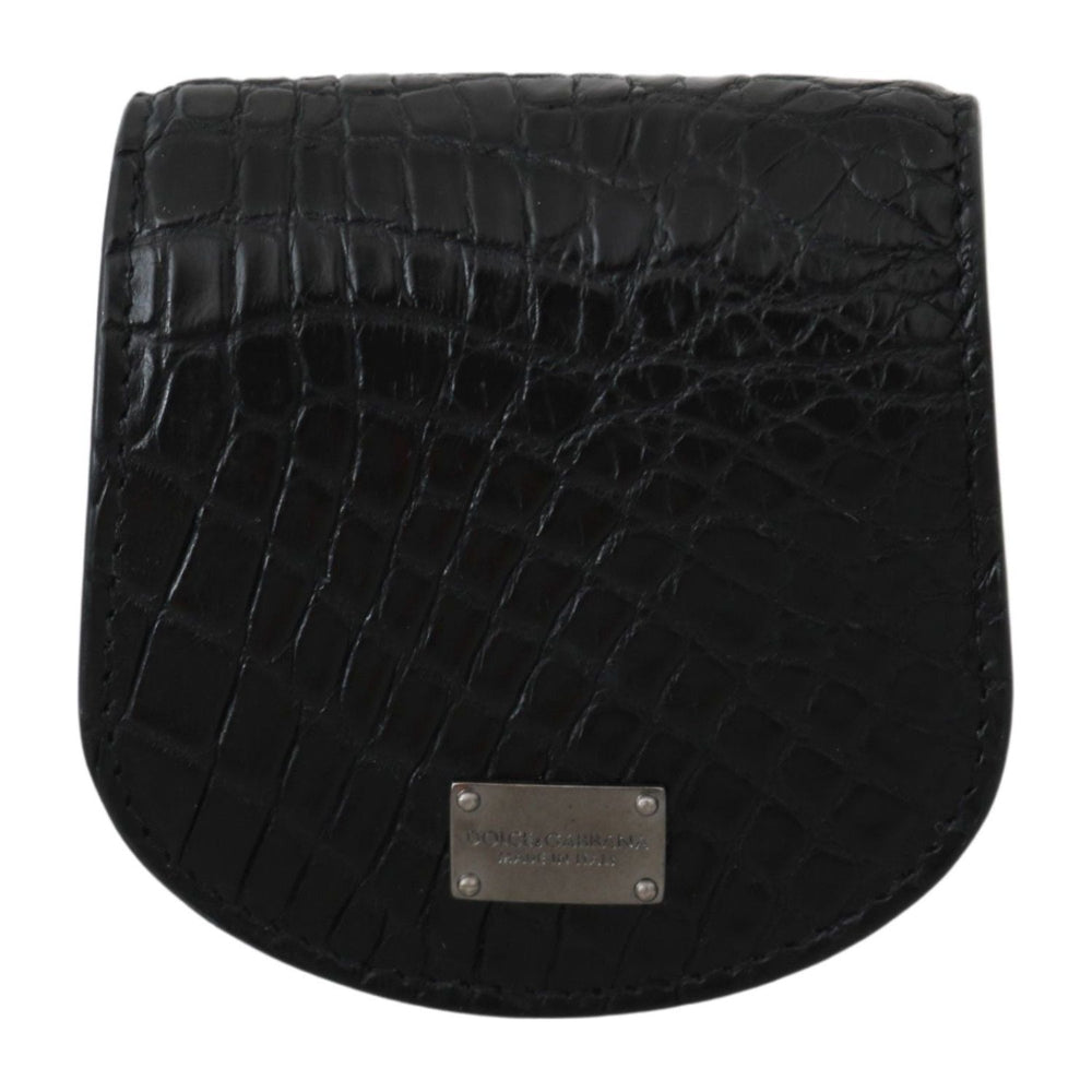 Dolce & Gabbana Black Exotic Skin Pocket Condom Case Holder VAS9359