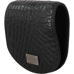 Dolce & Gabbana Black Exotic Skin Pocket Condom Case Holder VAS9359