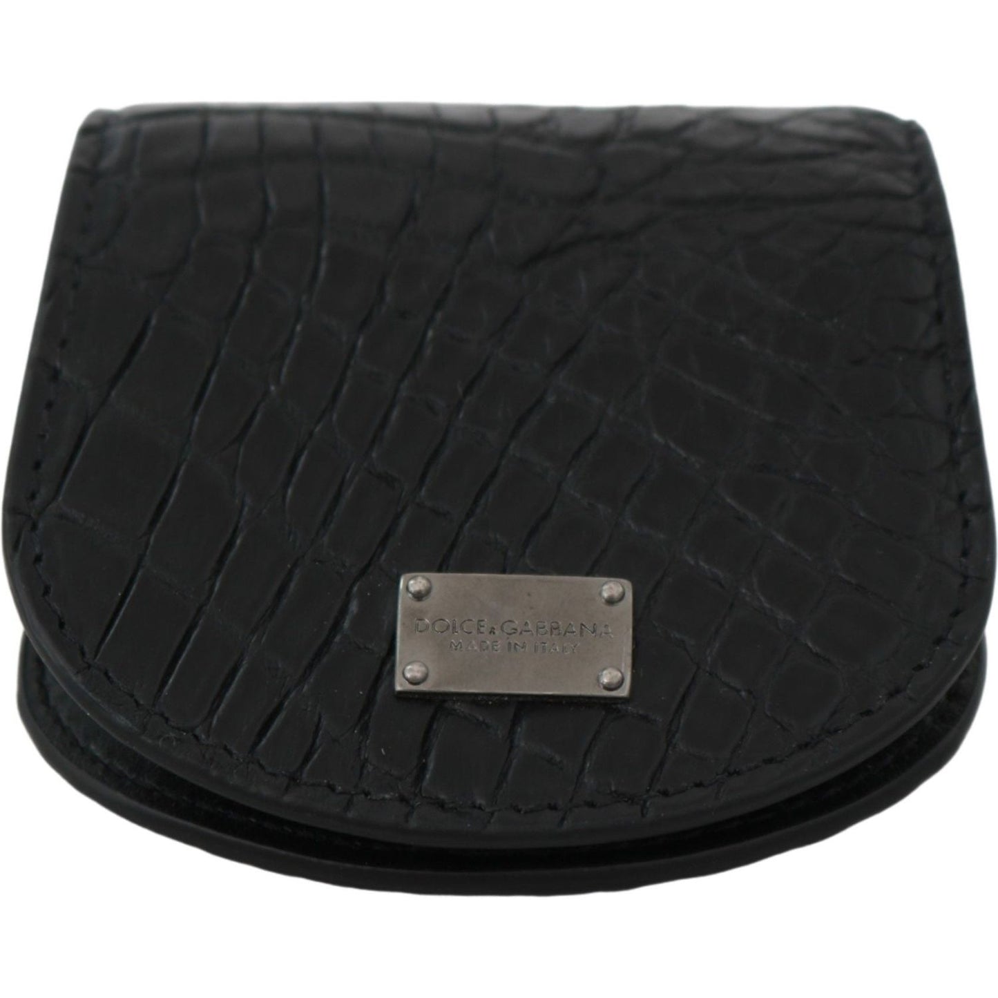 Dolce & Gabbana Black Exotic Skin Pocket Condom Case Holder VAS9359