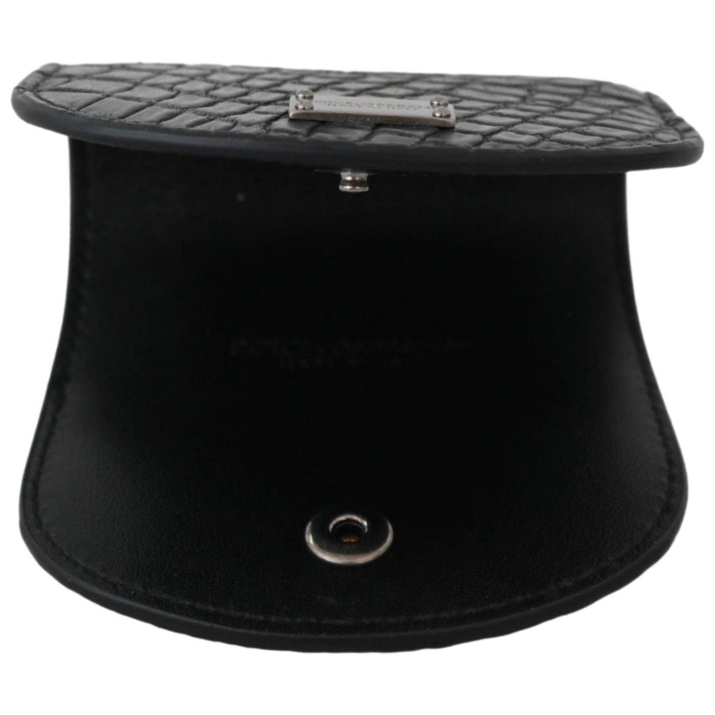 Dolce & Gabbana Black Exotic Skin Pocket Condom Case Holder VAS9359