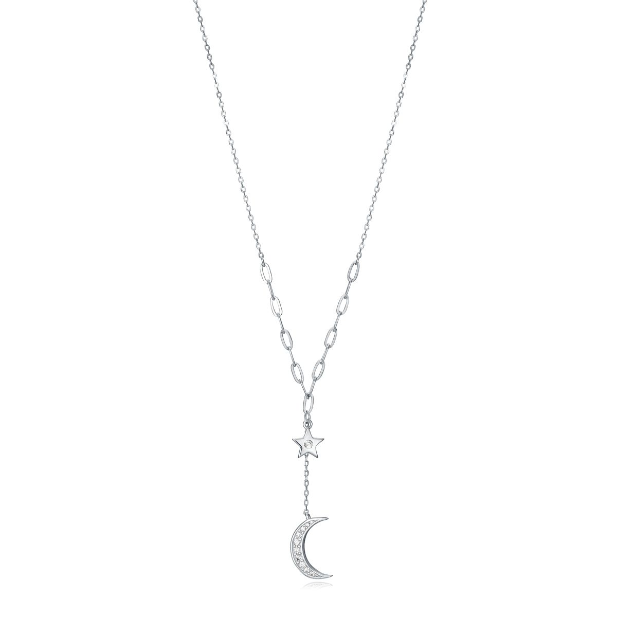 VICEROY JEWELS Mod. 13036C000-30 lady's necklace with moon and star pendant in silver 925°, quartz movement, waterproof case 3 ATM.