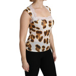 Roberto Cavalli White Brown Camisole Underwear Blouse TSH5184-40