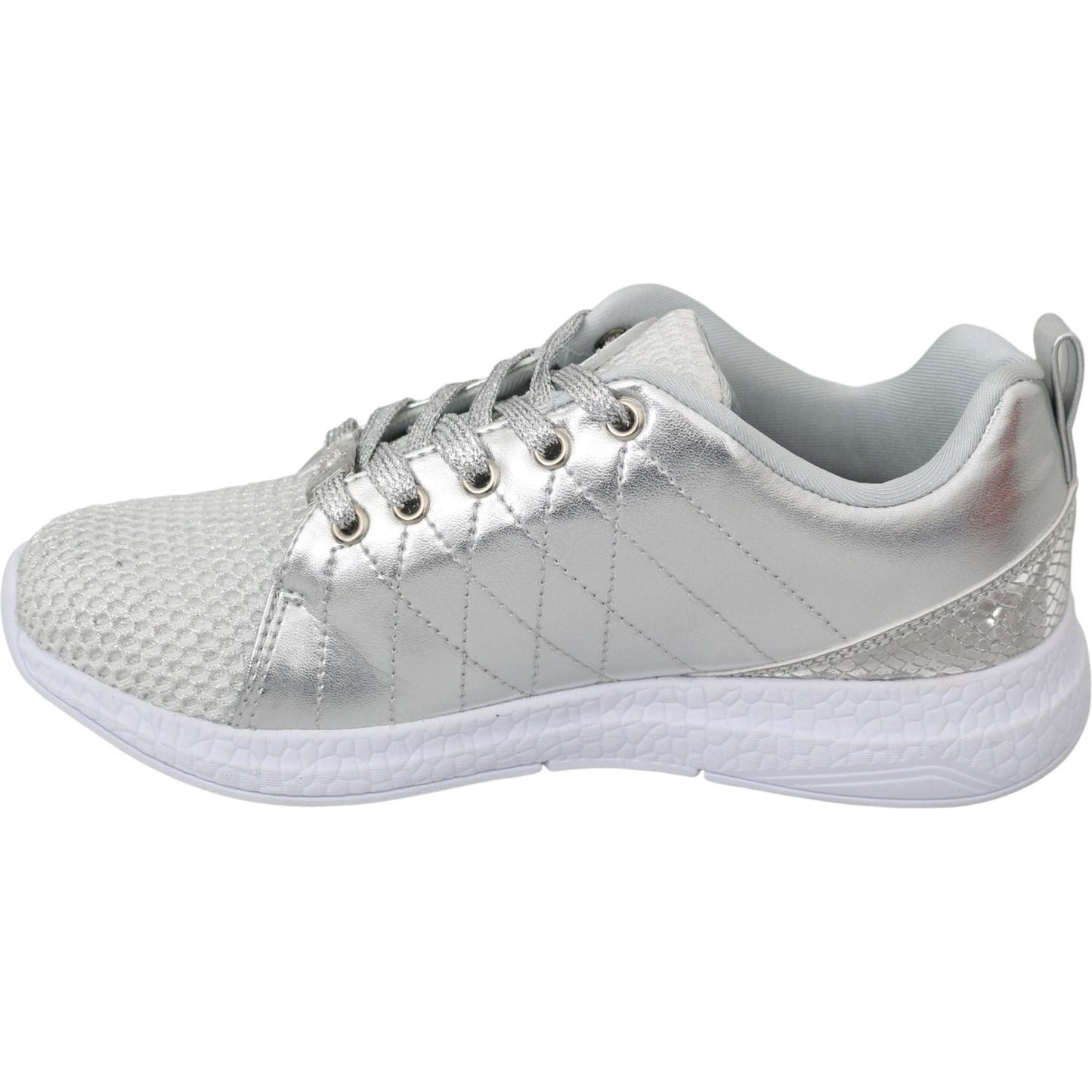 Philipp Plein Gisella Silver Polyester Sneakers Shoes WOMAN SNEAKERS