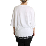 Dolce & Gabbana White Angel Print Cotton Round Neck Shirt Tops TSH5217BG-38