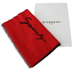 Givenchy Red Black Wool Unisex Winter Warm Scarf Wrap Shawl BGMS1845