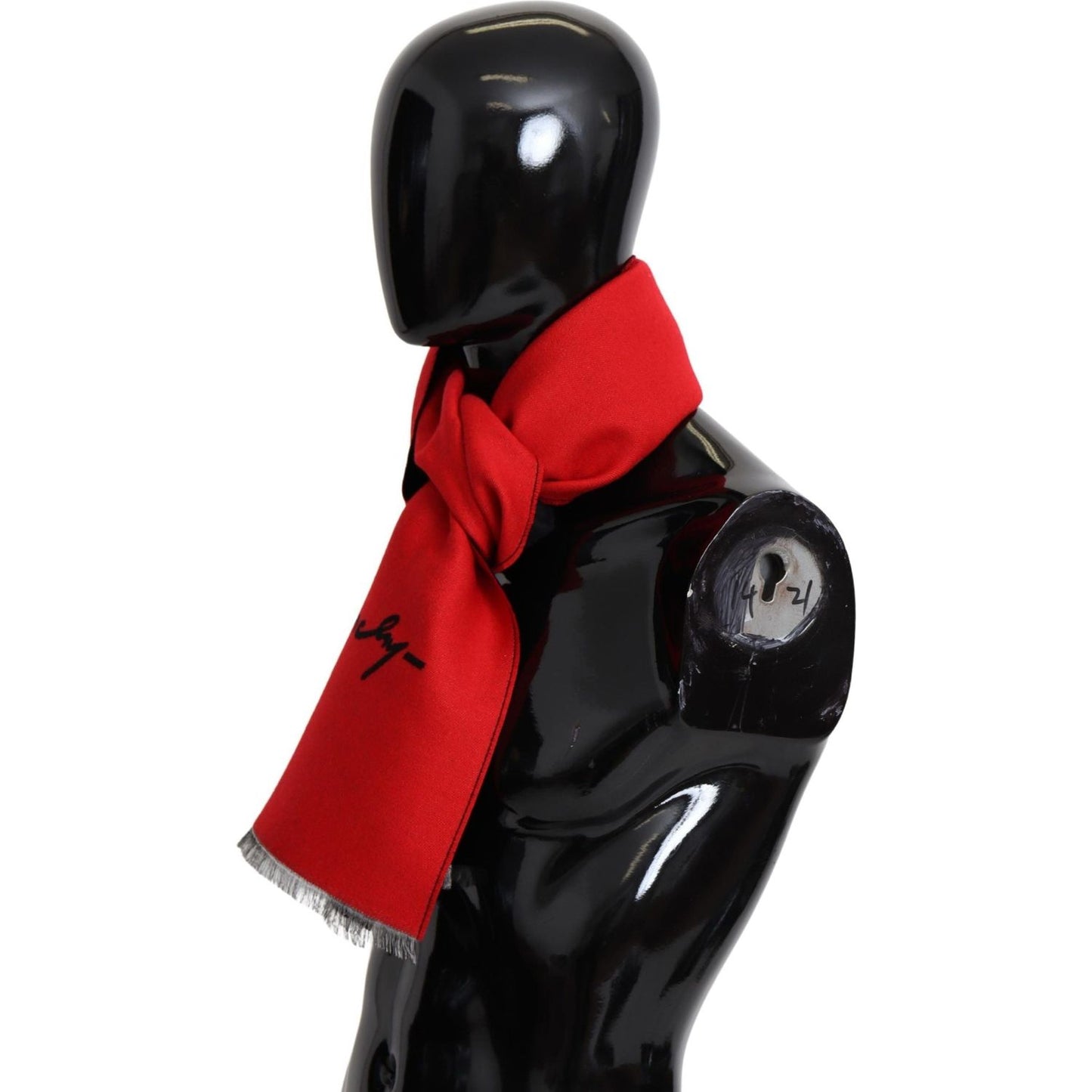 Givenchy Red Black Wool Unisex Winter Warm Scarf Wrap Shawl BGMS1845