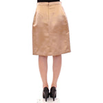 Andrea Incontri Brown Silk Solid Mini Pleated Skirt GSS10715-3