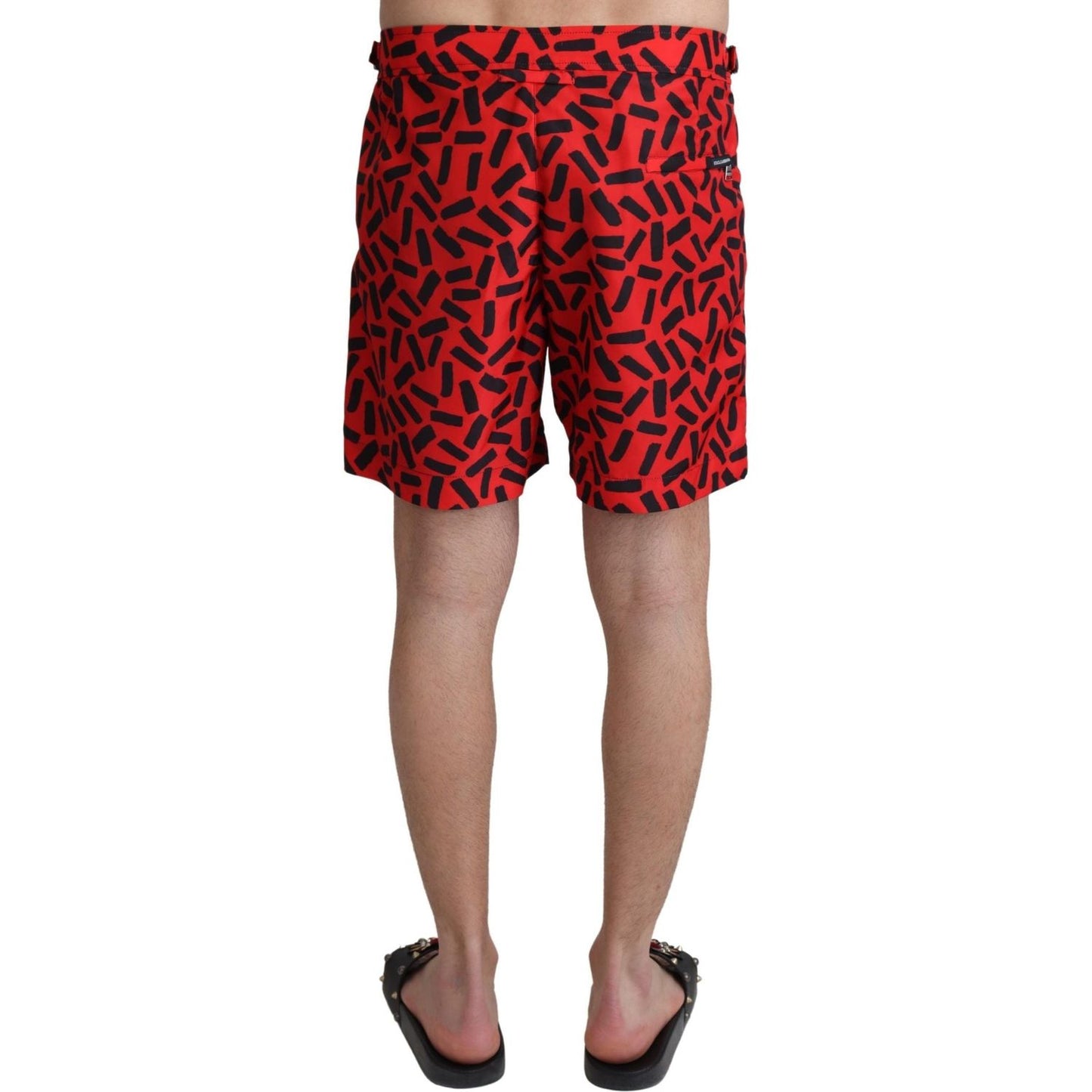 Dolce & Gabbana Red Patterned Beachwear Shorts Swimwear BIK1097-IT4