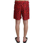 Dolce & Gabbana Red Patterned Beachwear Shorts Swimwear BIK1097-IT4