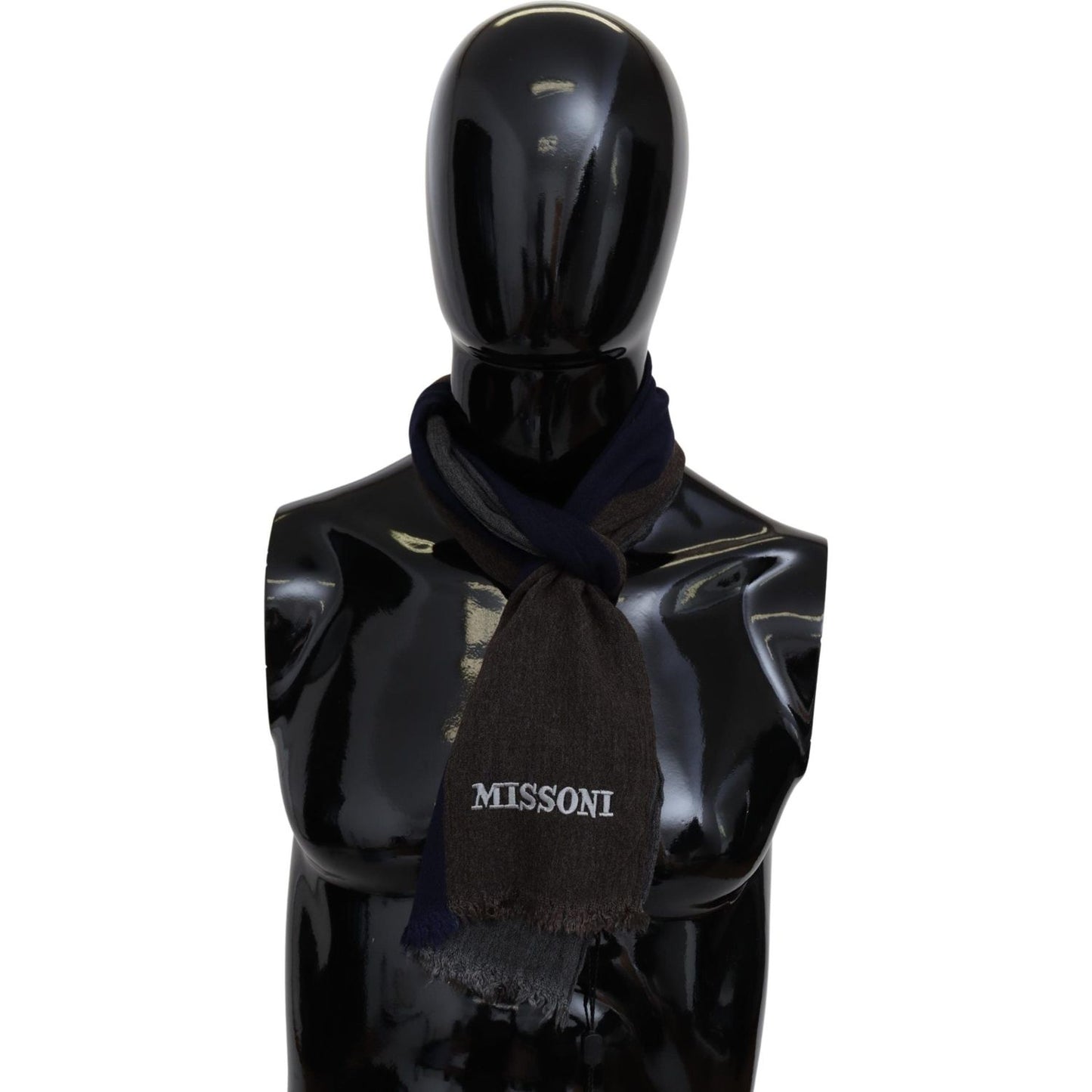 Missoni Multicolor Striped Wool Unisex Wrap Fringes Scarf