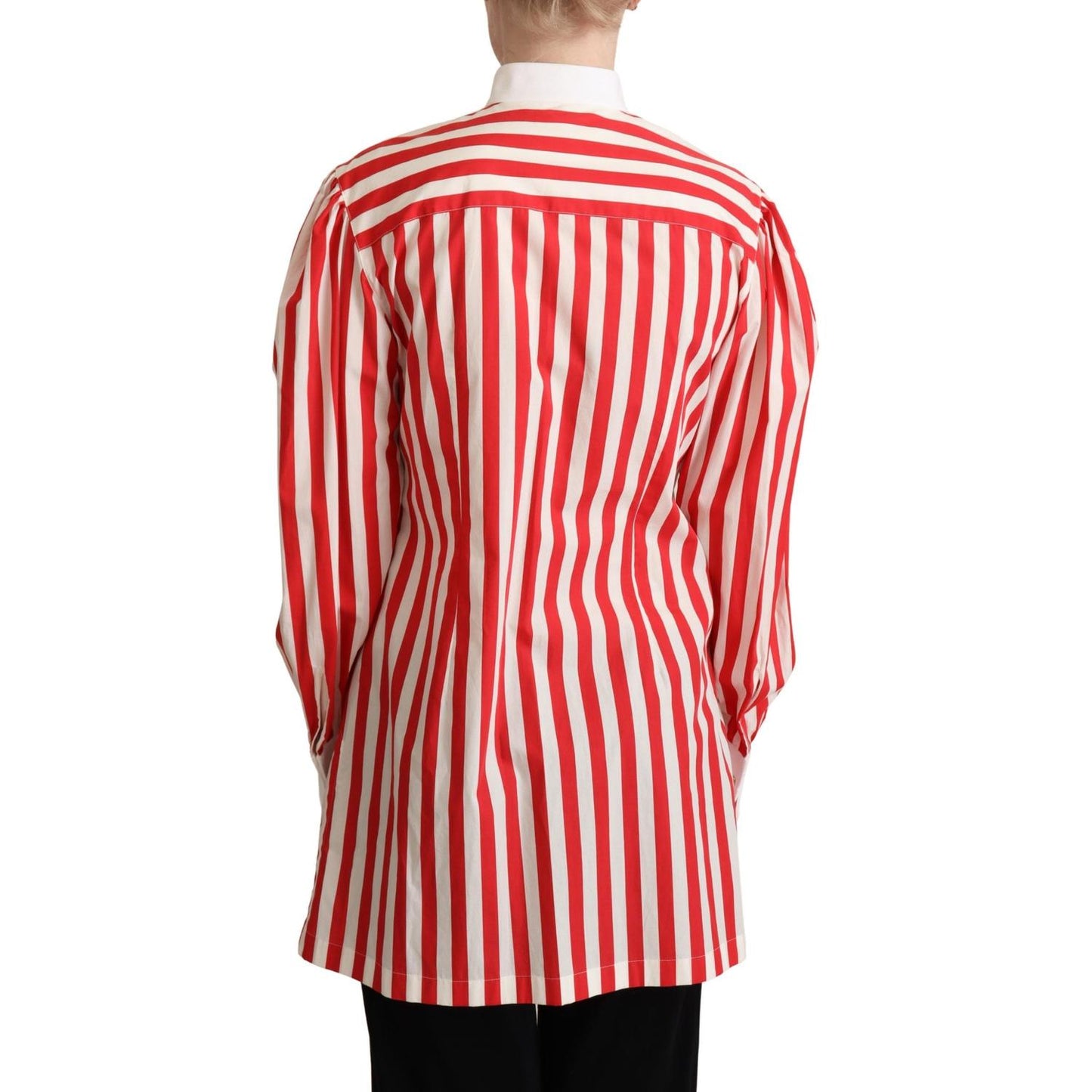 Dolce & Gabbana Red White Striped Long Sleeves Formal Shirt TSH5977 -40