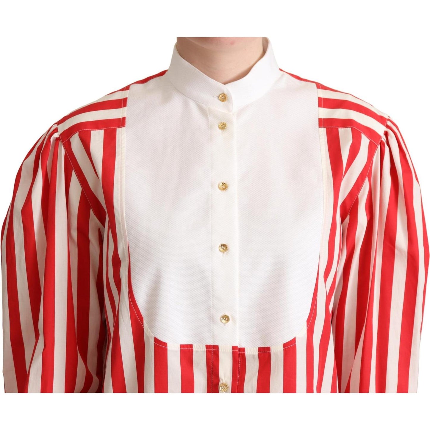 Dolce & Gabbana Red White Striped Long Sleeves Formal Shirt TSH5977 -40