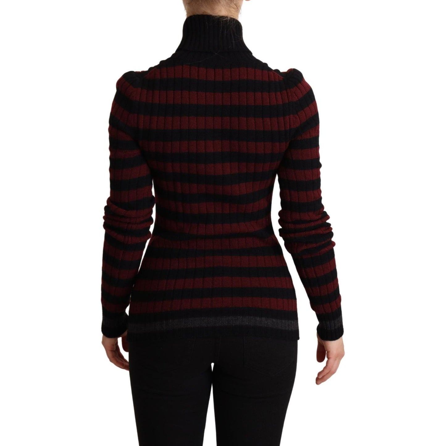 Dolce & Gabbana Black Red Striped Wool Pullover Sweater TSH6004 -40