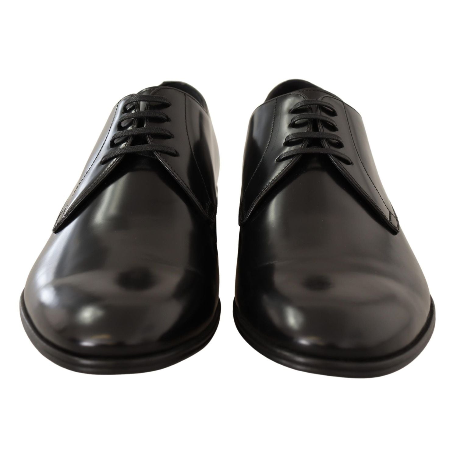 Dolce & Gabbana Black Leather Lace Up Men Dress Derby Shoes