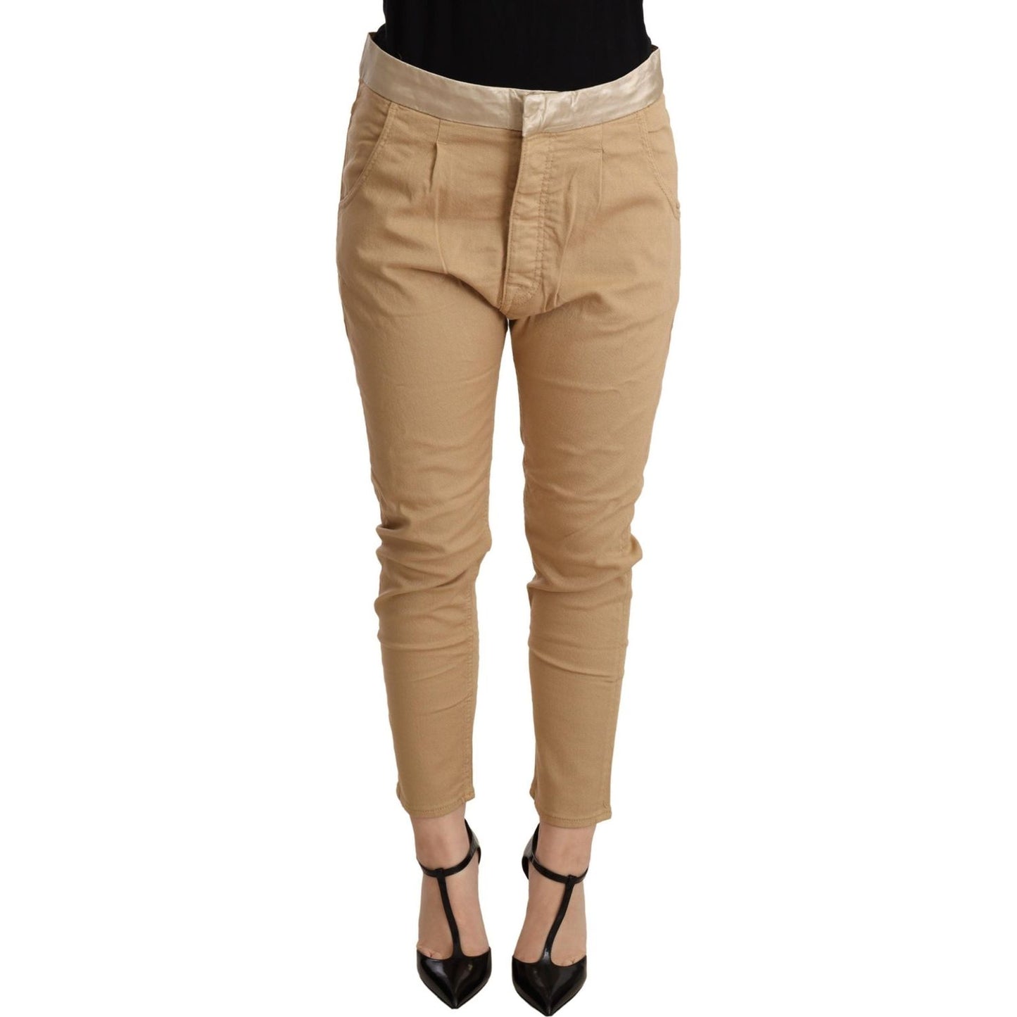 CYCLE Beige Mid Waist Slim Fit Skinny Stretch Trouser PAN71166 -26