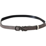 Costume National White Black Leather Letter Logo Buckle Belt PAN71821- 90