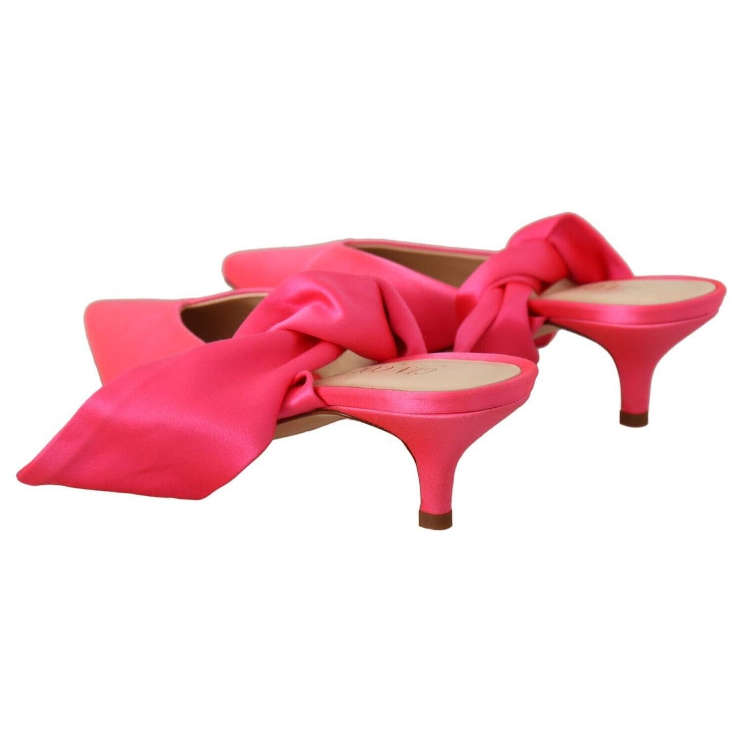 GIA COUTURE Pink Leather Lace Up Kitten Heels Pumps Shoes LA9441 - 36