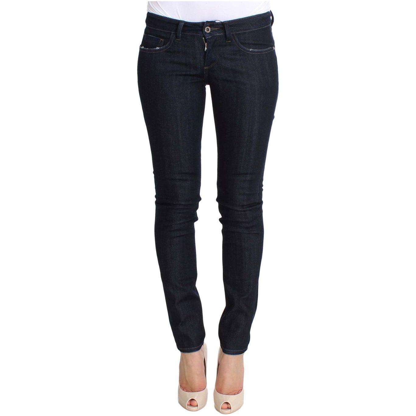 Costume National Blue Cotton Stretch Slim Fit Jeans