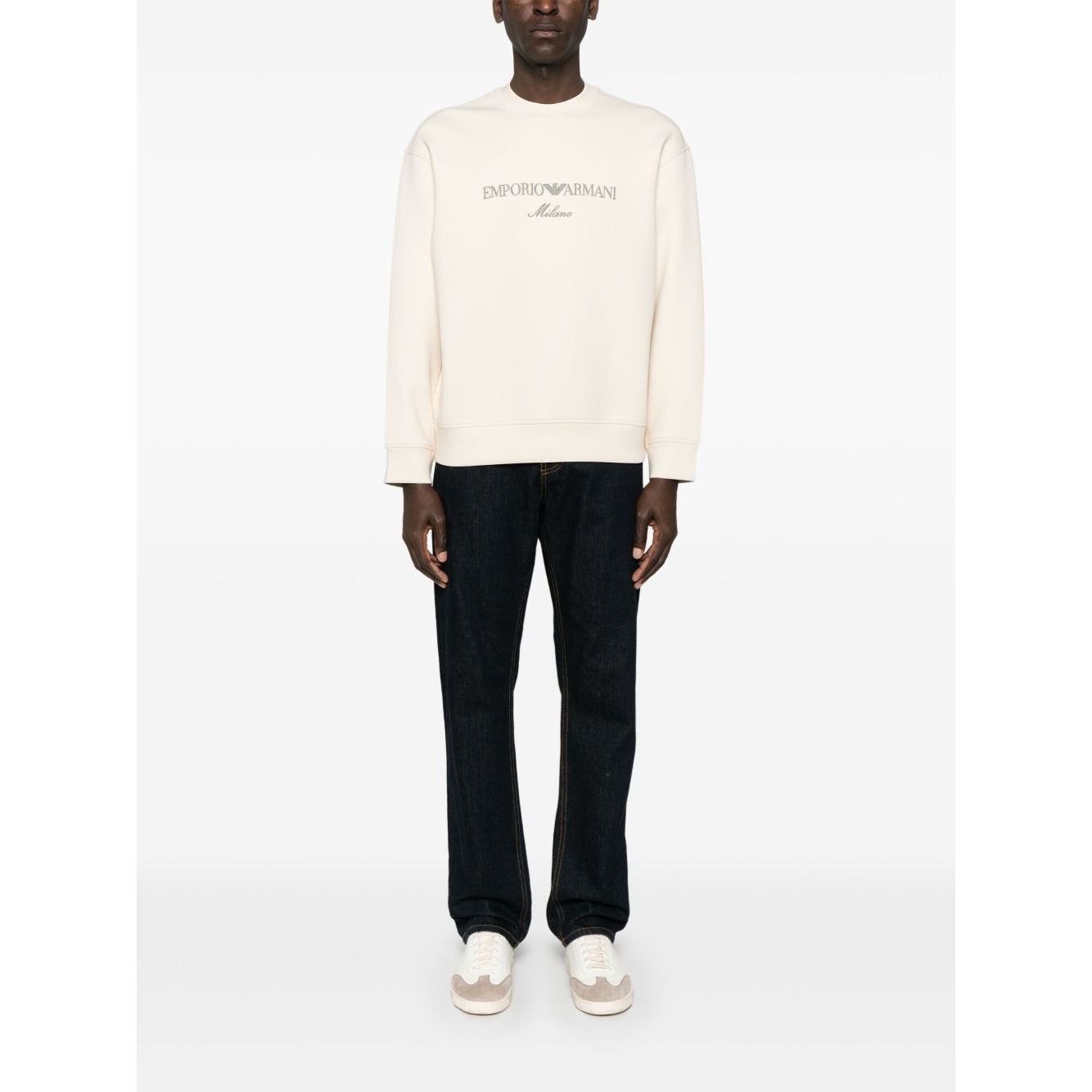 Emporio Armani Double jersey sweatshirt with ASV logo embroidery