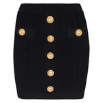 Balmain Button Embellished Knitted Skirt EF1LB290KB070PA-P25