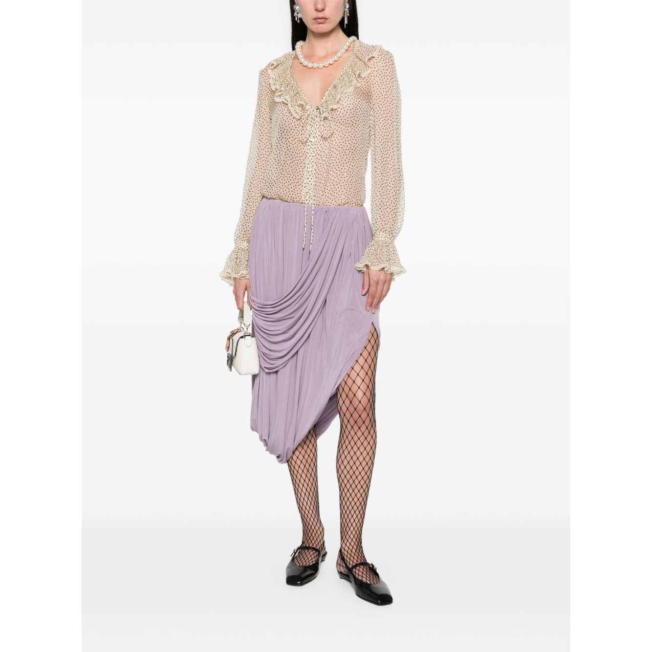 Valentino Plus-de-pois Print Light Georgette Shirt Shirts