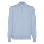 Brunello Cucinelli Sweaters Clear Blue Topwear