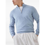 Brunello Cucinelli Sweaters Clear Blue Topwear