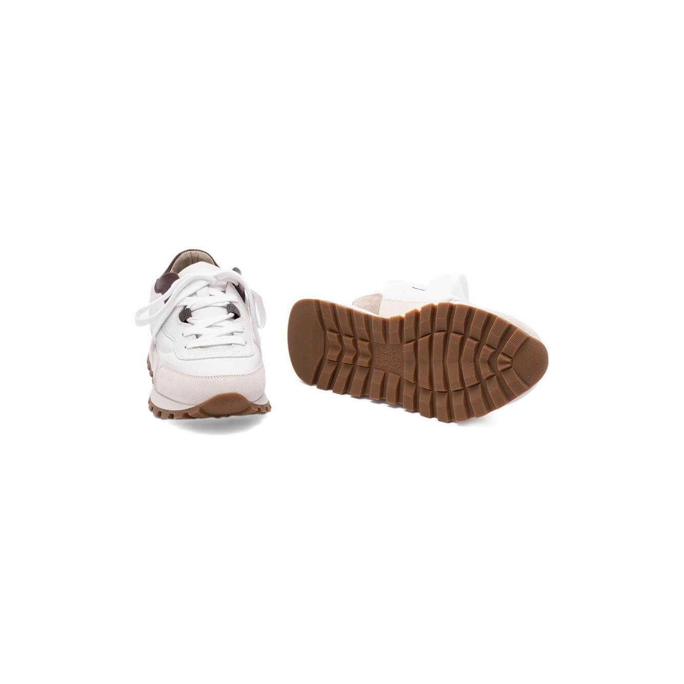 Brunello Cucinelli Calfskin and suede runners Sneakers