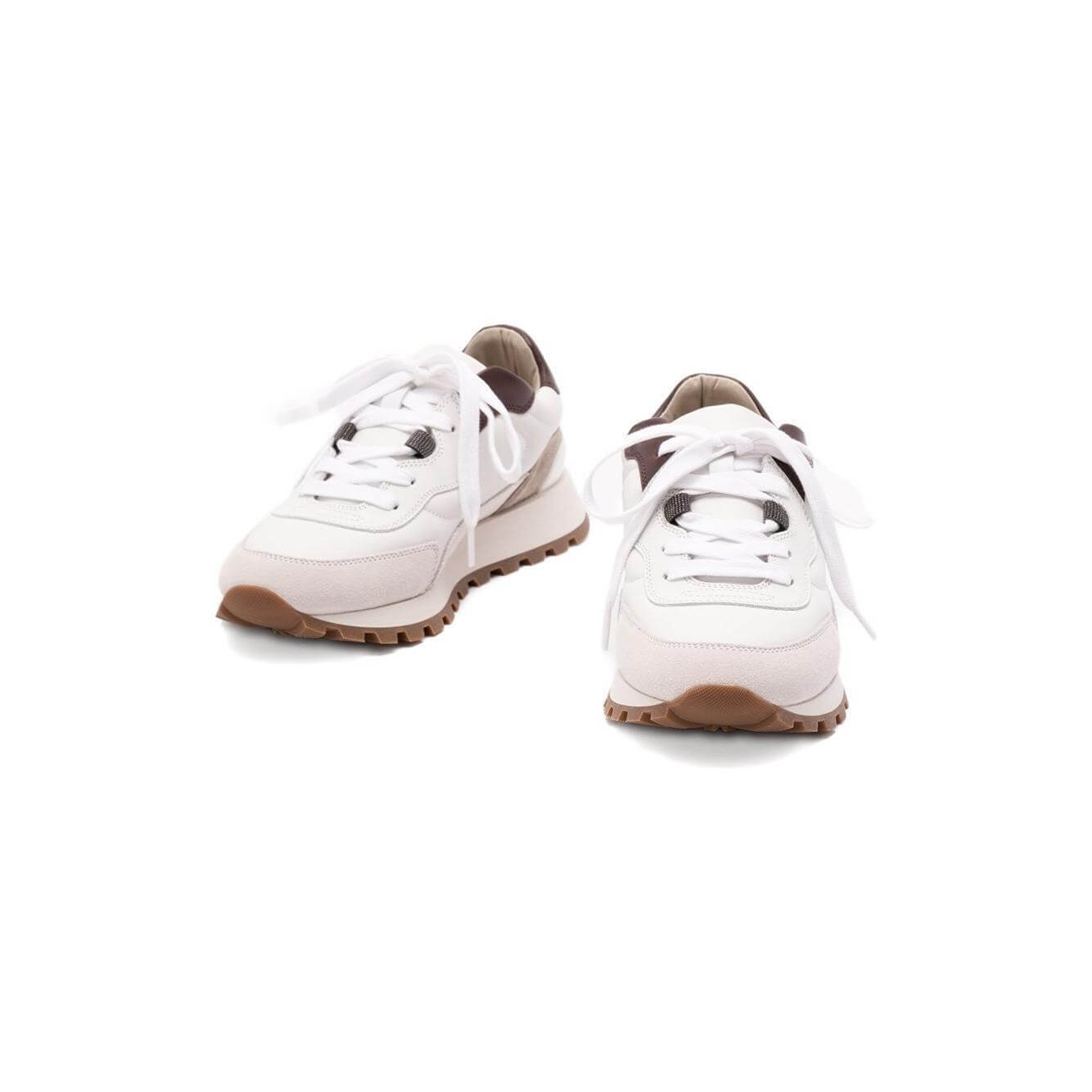 Brunello Cucinelli Calfskin and suede runners Sneakers