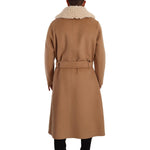 Dolce & Gabbana Beige Camel Skin Cashmere Shearling Overcoat Jacket JKT3246- 48