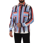 Dolce & Gabbana Red Striped Long Sleeve Cotton Shirt Blue TSH7535- 40