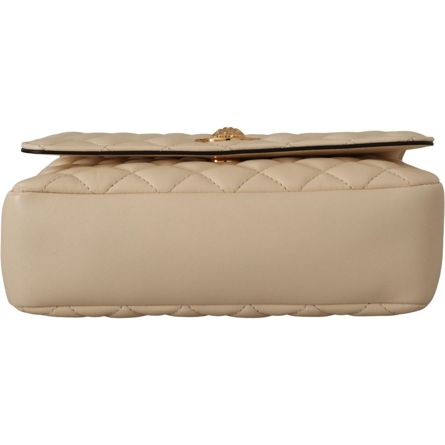 Versace Elegant White Nappa Leather Shoulder Bag 8054712068980