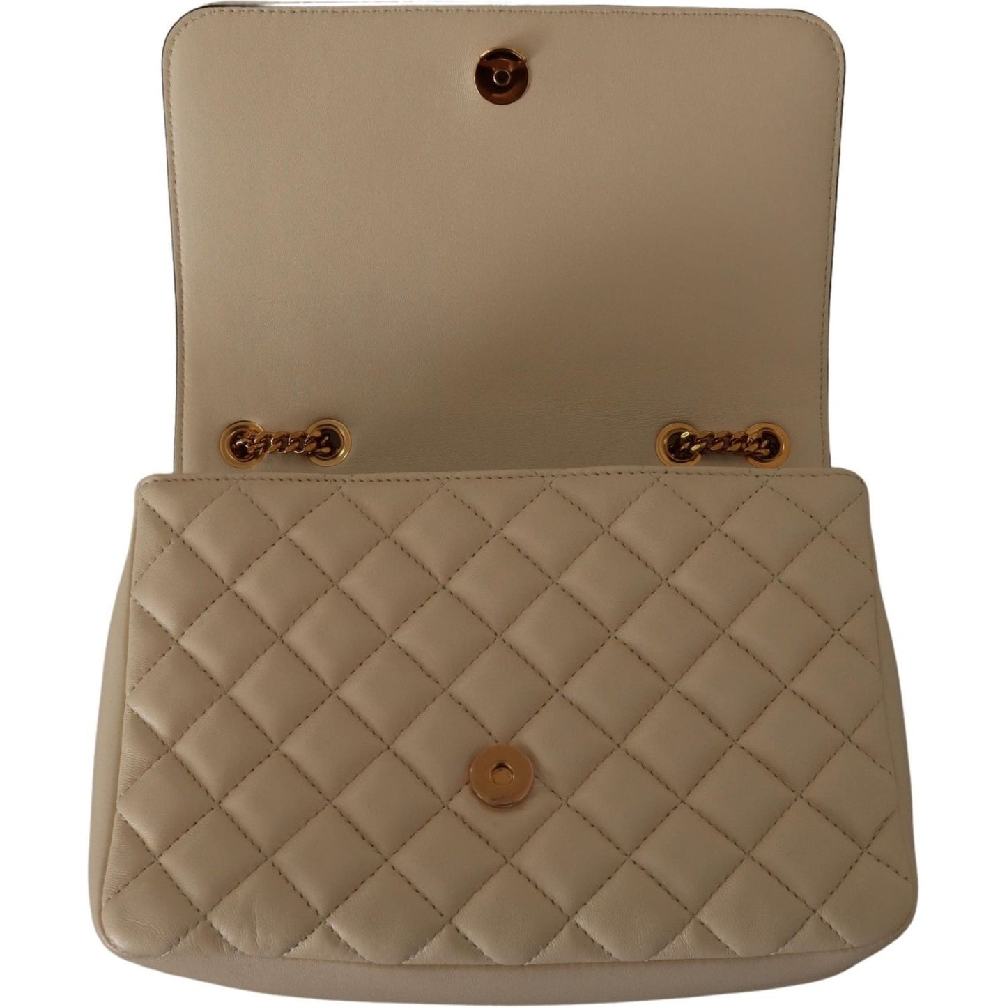 Versace Elegant White Nappa Leather Shoulder Bag 8054712068980