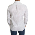 Dolce & Gabbana White Striped Formal MARTINI Shirt TSH5491- 40