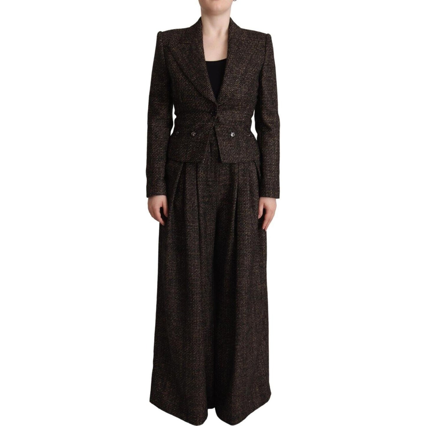 Dolce & Gabbana Dark Brown Wool Single Breasted 2 Pc Jacket Pants KOS1934 - 40