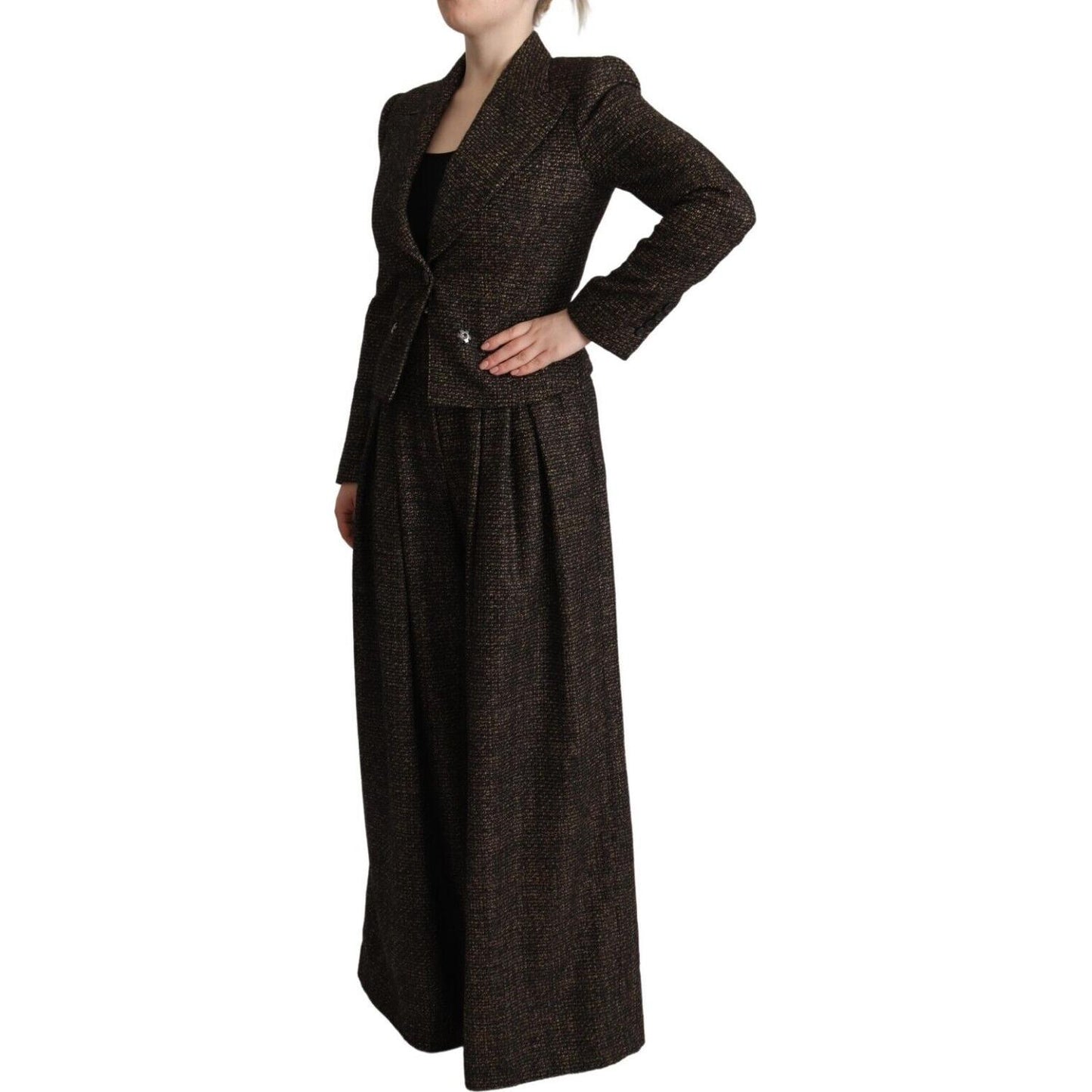 Dolce & Gabbana Dark Brown Wool Single Breasted 2 Pc Jacket Pants KOS1934 - 40