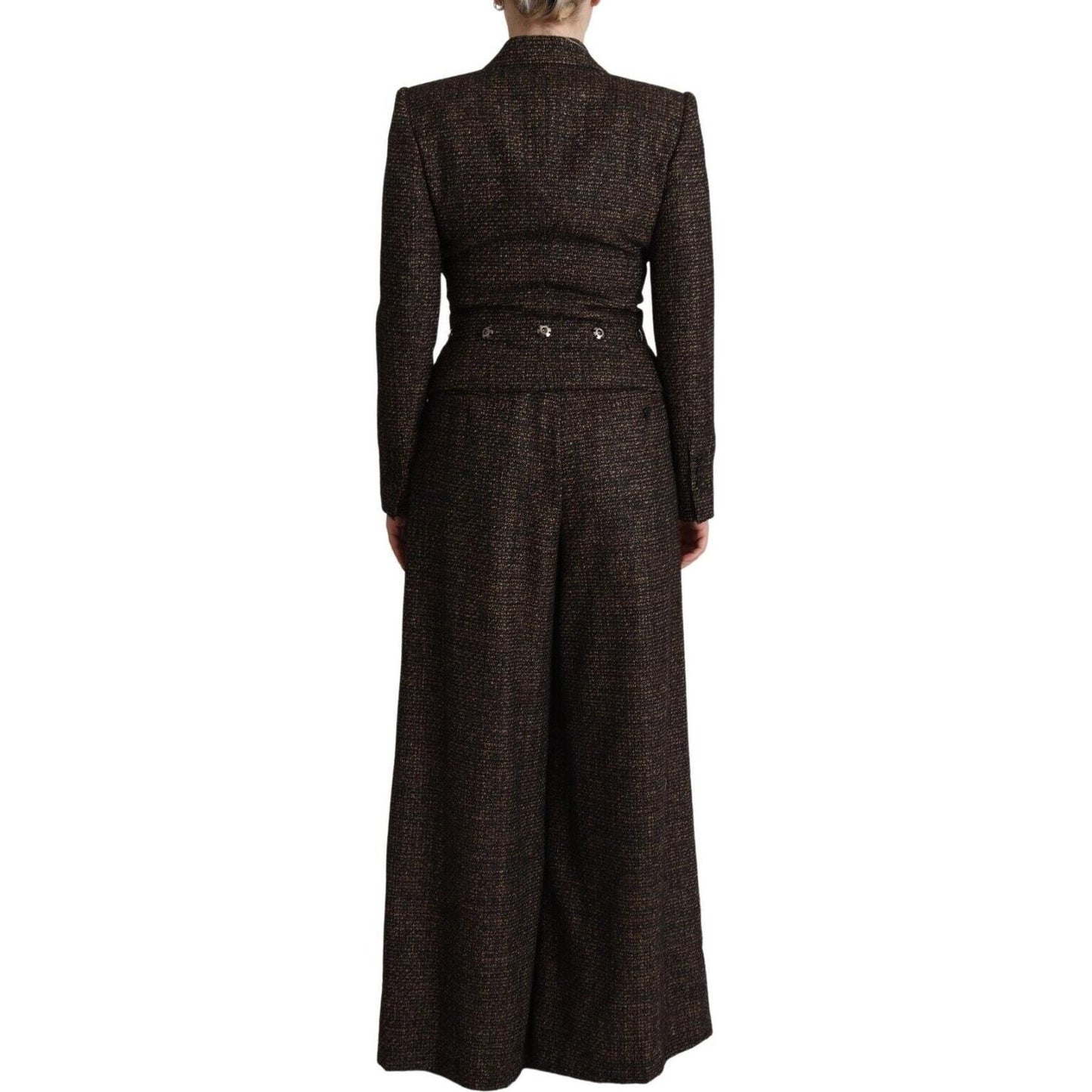 Dolce & Gabbana Dark Brown Wool Single Breasted 2 Pc Jacket Pants KOS1934 - 40