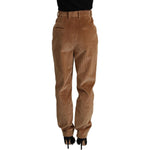 Dolce & Gabbana Brown Cotton Corduroy High Waist Skinny Pants PAN72084 - 40