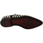 Dolce & Gabbana Black Leather Crystals Lace Up Formal Shoes LA12913-39
