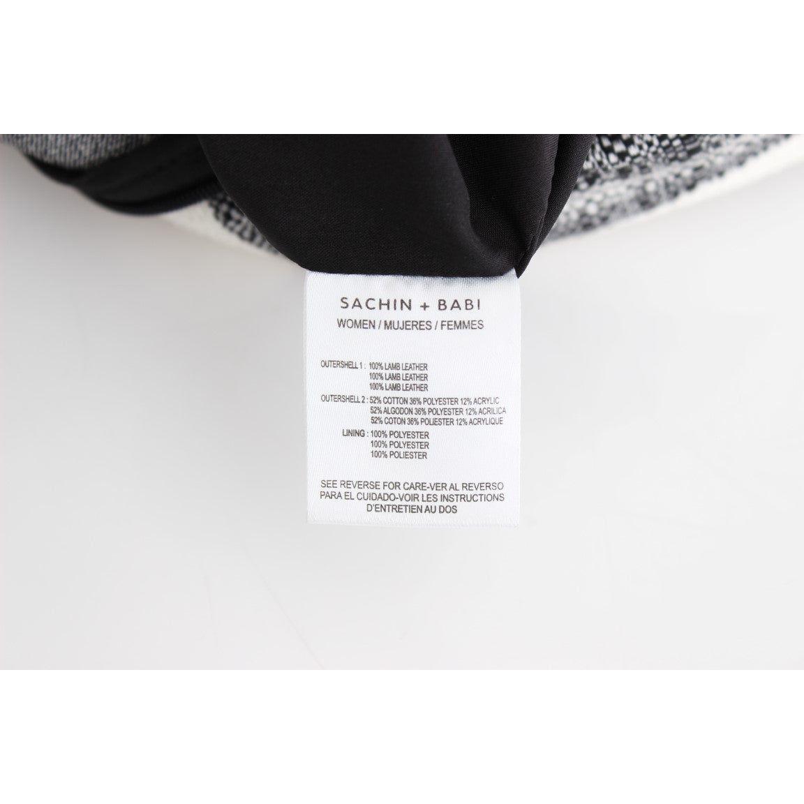 Sachin & Babi Gray Black Liza Leather Straight Pencil