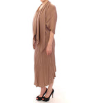 Lamberto Petri Brown Draped Silk Sheath Shift Coctail Dress GSD12594-2
