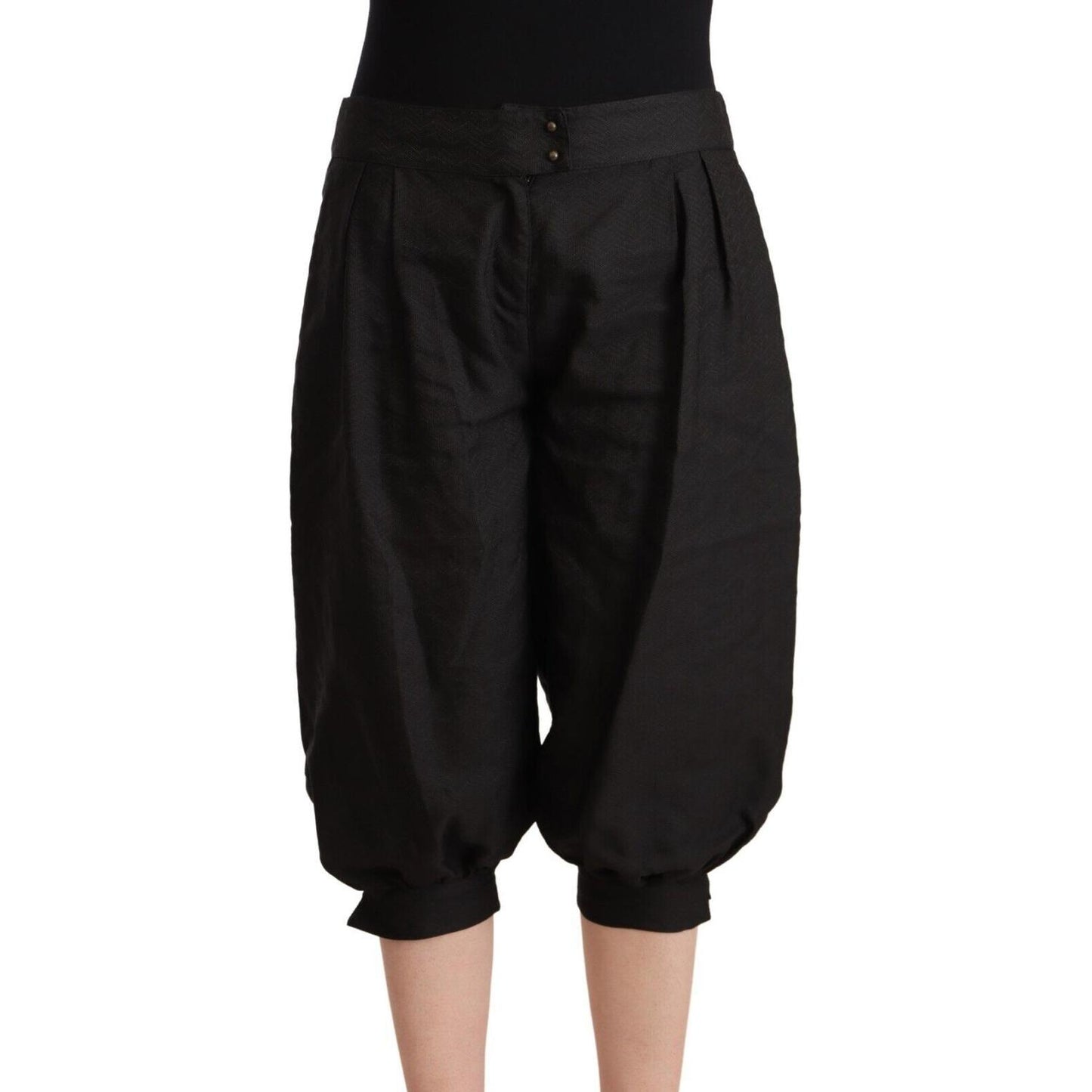 GF Ferre Black Viscose Cropped Harem Pants PAN72128 - 44
