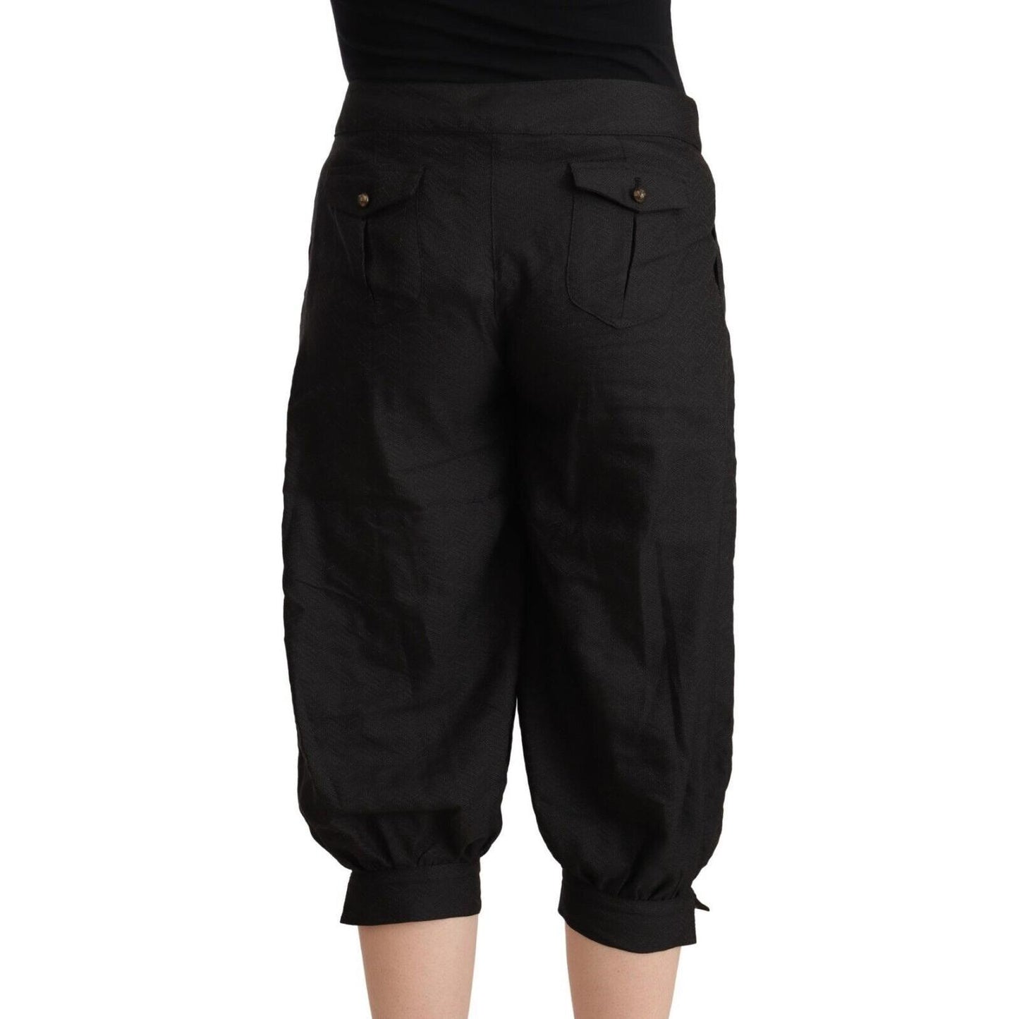 GF Ferre Black Viscose Cropped Harem Pants PAN72128 - 44