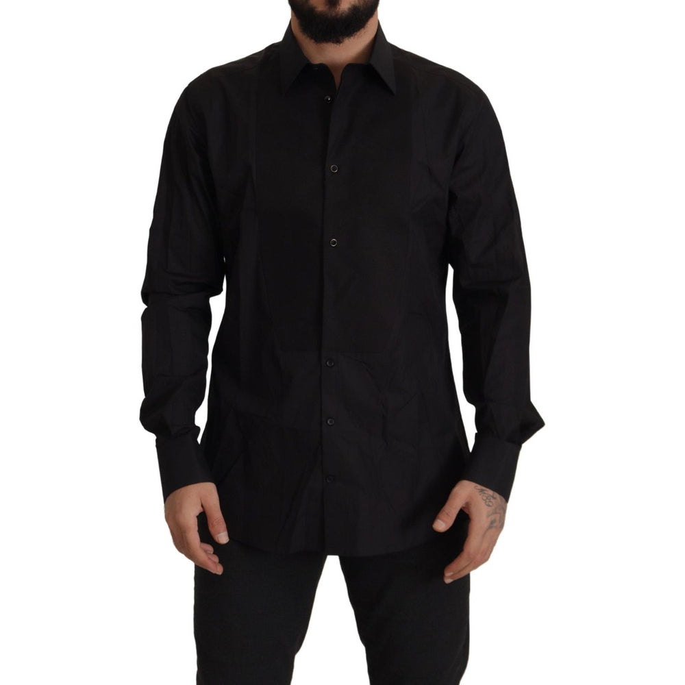 Dolce & Gabbana Black GOLD Slim Fit Tuxedo Dress Shirt TSH82938- 37