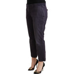 Jucca Black Low Waist Folded Hem Flared Cropped Pants PAN72181 - 46